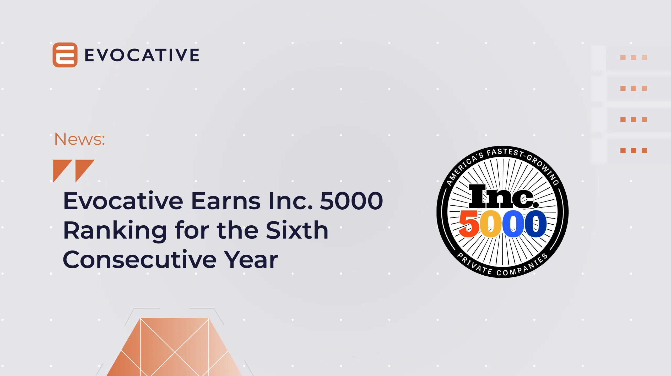 Evocative Earns Inc. 5000 Ranking for the Sixth Consecutive Year
